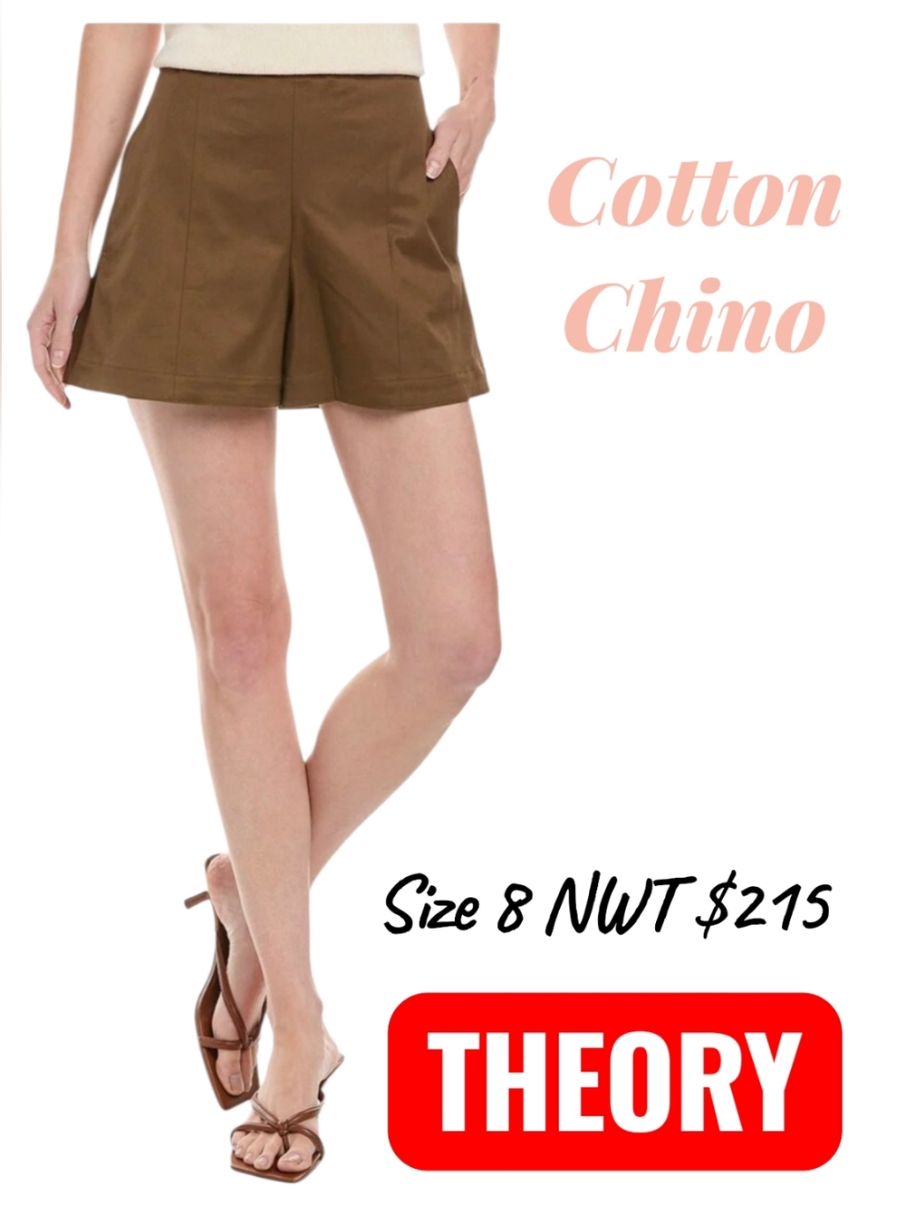 Theory Tailored Cotton Chino Shorts